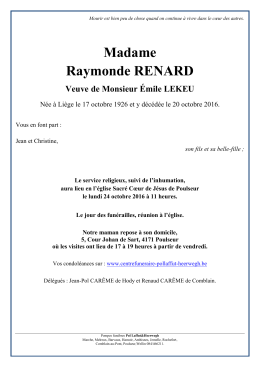 Madame Raymonde RENARD