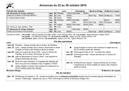 Annonces du 15 au 23 octobre 2016