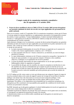 Compte-rendu - La CGT Equipement
