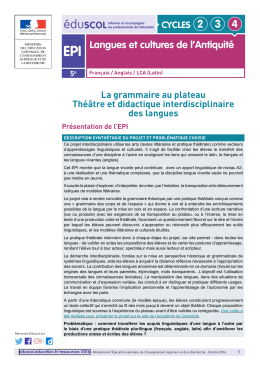 Langues et cultures de l`Antiquité - Ministère de l`éducation nationale