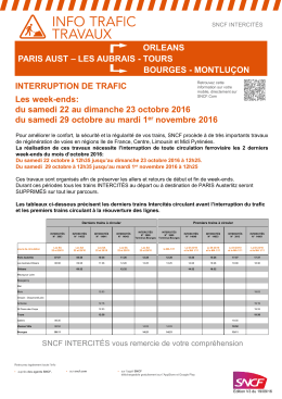 Affiche INFO TRAFIC Week end POLT Octobre 2016