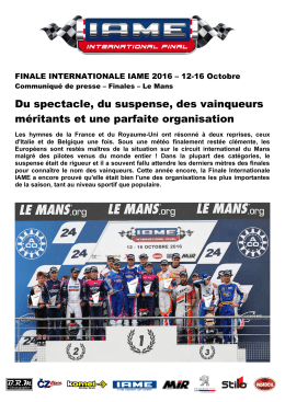 Du spectacle, du suspense, des vainqueurs