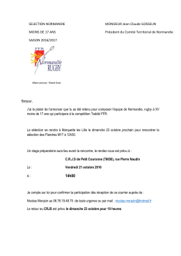 Bonjour, J`ai le plaisir de t`annoncer que tu as &eacute;t&eacute; retenu pour