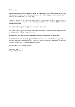 Bonjour à tous, Vous avez certainement