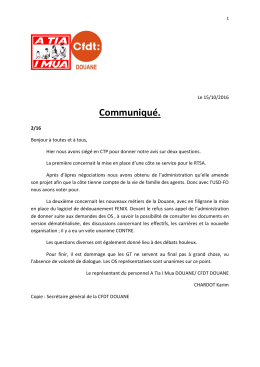 Communiqué. - CFDT