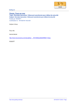 Forum: Trucs en vrac