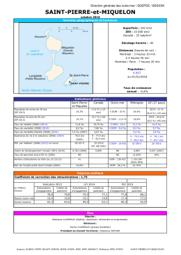 SAINT-PIERRE-et-MIQUELON - Observatoire de l`Outre Mer