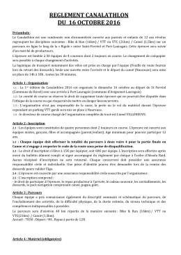r&egrave;glement de la course