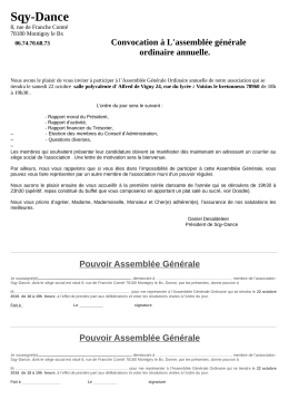 P ouvoir Assemblée Générale