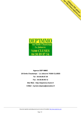 catalogue immobilier Agence DEP IMMO CLUSES