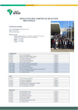 Liste des laur&eacute;ats MEETAfrica ( PDF , 221 Ko)