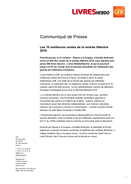 Communiqué de Presse