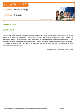 corrigé brevet 2014