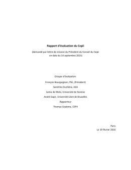 Rapport d`&eacute;valuation du Cepii