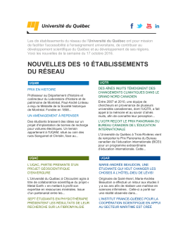 nouvelles des 10 &eacute;tablissements du r&eacute;seau