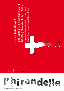 Un air helvétique ! 63e Soirée | 5 novembre 2016 20h00 | Grande