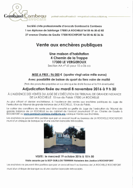 Vente Le Vergeroux - RVF Cabinet d`Avocats