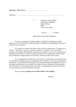 Mod&egrave;le lettre EP DUP grand frais