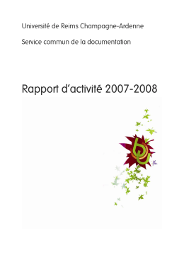 Rapport d`activité 2007-2008 - Université de Reims Champagne