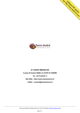 catalogue immobilier ST ANDRE IMMOBILIER LA COTE ST ANDRE