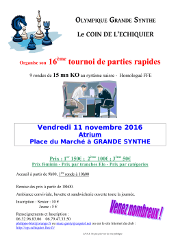 Annonce de l`Organisateur