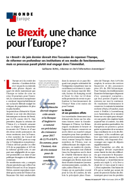 Le Brexit,une chance pour l`europe