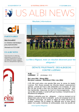 les r&eacute;sultats de l`us albi en pdf
