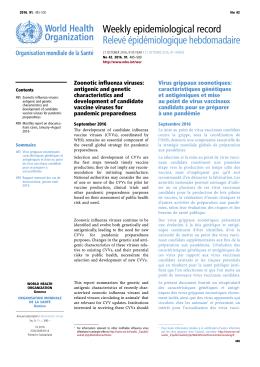 Weekly epidemiological record Relev&eacute; &eacute;pid&eacute;miologique