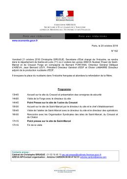 Note aux rédactions Note aux rédactions