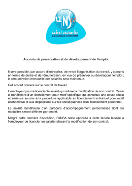 Accords de préservation et de développement de l`emploi