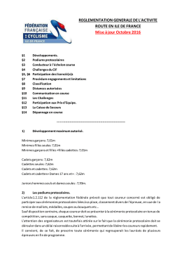 route : reglementation de la saison 2017