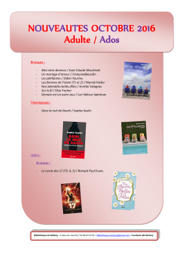 Adultes-Ados - Biblioth&egrave;que de Melisey