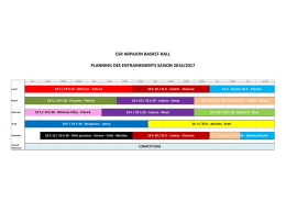 planning des entraînements