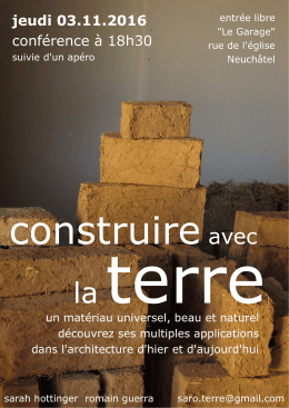 Conférence "Construire avec la terre"