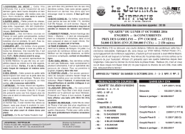 PMU du Lundi 17 Oct 2016
