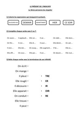 On écrit • On mange • Il pleut • Elle rougit • Il