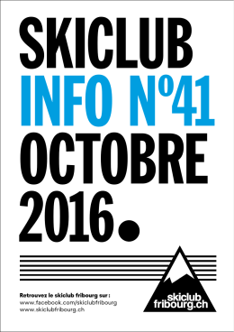 Bulletin d`octobre - Ski Club Fribourg