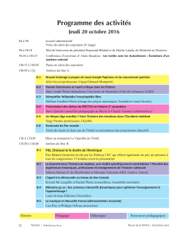 Programme du congrès - Société des professeurs d`histoire du