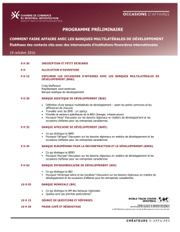 PROGRAMME PRÉLIMINAIRE