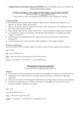 Actions de formation suivantes.