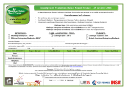 Inscriptions Marathon Relais Ouest France – 23 octobre 2016