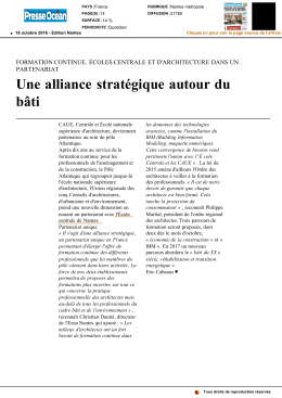Une alliance stratégique autour du bâti