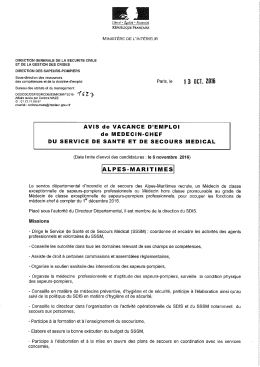 AV 1627 M&eacute;decin chef Alpes-Maritimes