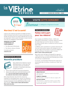 17 octobre 2016 | Vol. 1 No. 27