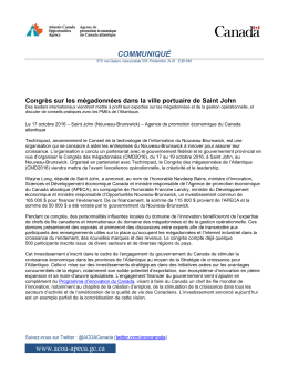 COMMUNIQUÉ www.acoa-apeca.gc.ca