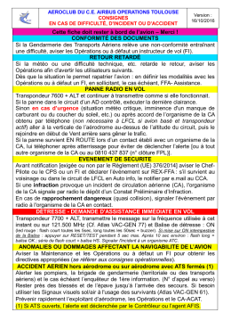 Consignes en cas de difficult&eacute;, d`incident ou