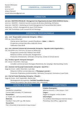 formation experience professionnelle competences centres d`interets