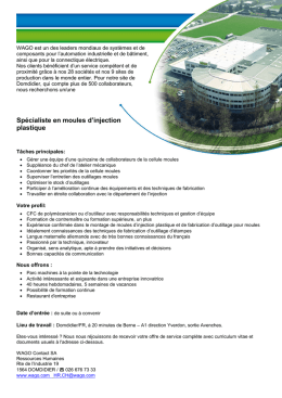 Sp&eacute;cialiste en moules d`injection plastique