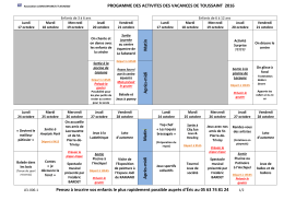 Animations Vac. Toussaint 2016 - Association Loisirs Enfance et