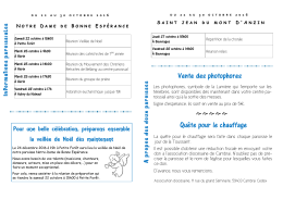 Vente des photophores Quête pour le chauffage